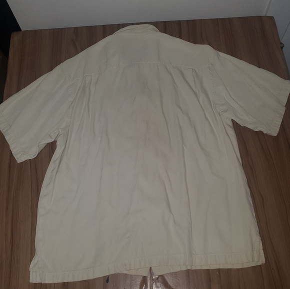 Tommy Bahama Hawaiian Shirt Short Sleeve Button Down Men's Large Cream 100% Silk - Picture 7 of 7